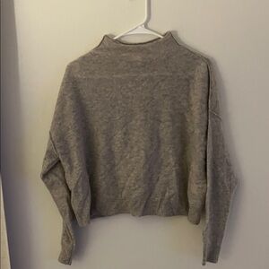 Pilcro Alani Gray Mock-Neck Cashmere Sweater